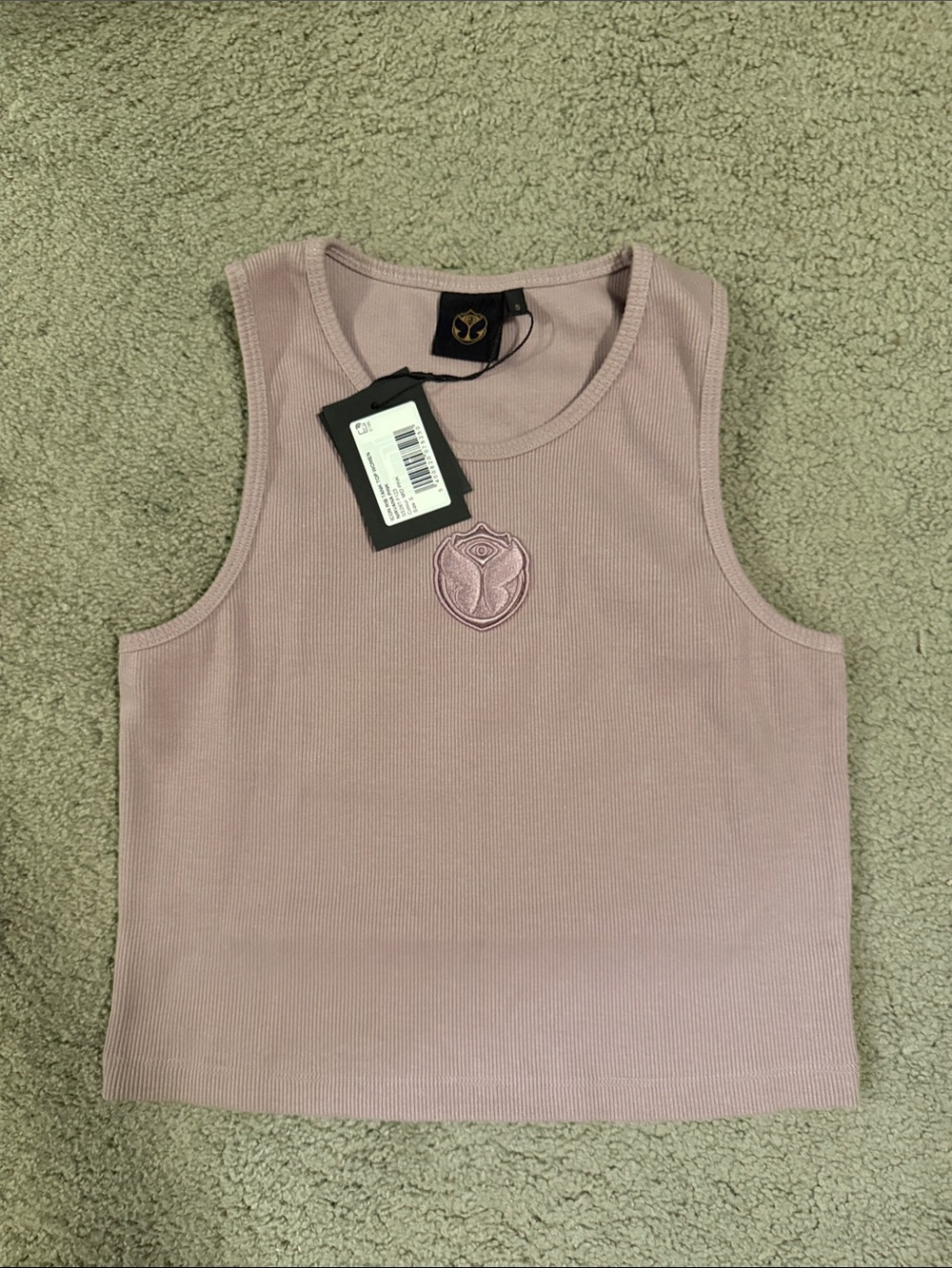 Tomorrowland Ribbed Tank Top with Logo - Dusty Mauve - Picture 4 of 5
